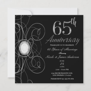 Invitation Black & Silver Diamond 65 Soixante-cinquième anniv