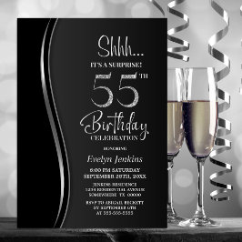 Invitation Black Silver Surprise 55e anniversaire