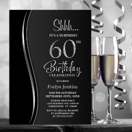 Invitation Black Silver Surprise 60e anniversaire