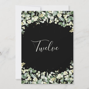 Invitation Black Snowberry+Eucalyptus Numéro de tableau