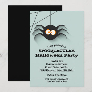 Invitation Black Spider Halloween Party