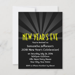 Invitation Black Spotlight Marquee New Years Party