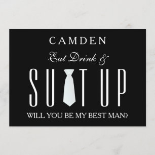 Invitation Black Suitup Serez-vous mon meilleur