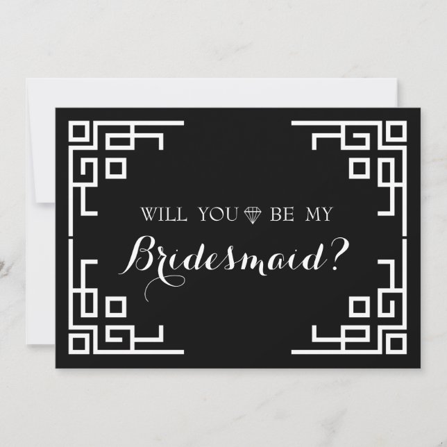 Invitation Black Swirl Bordure Mignonne Serez-Vous Ma Femme D (Devant)