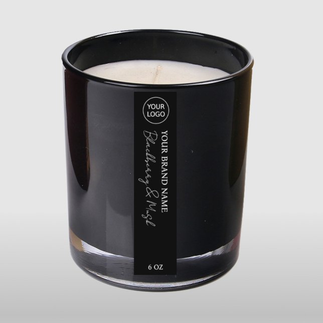 Invitation Black Téléchargeable Étiquettes de bougie (Créateur téléchargé)