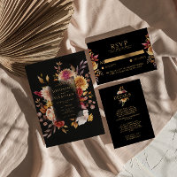 Black Terracotta Fall Floral Boho Chic Mariage