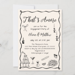 Invitation Black That's Amore Mariage Engagement Party