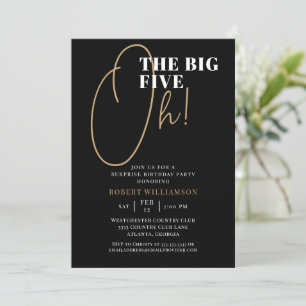 Invitation Black The Big Six Oh 60th Surprise Birthday