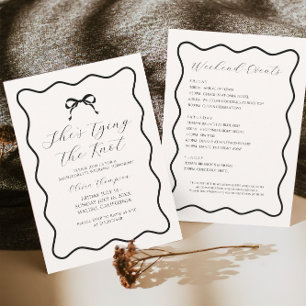 Invitation Black Tying the Knot Bow Bachelorette Party