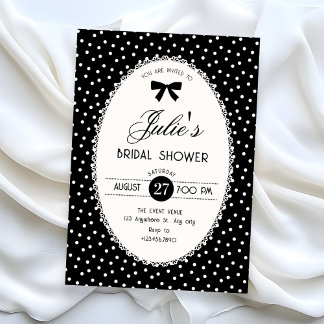 Invitation Black vintage bridal shower