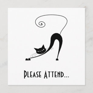 Invitation Black Whimsy Kitty 2