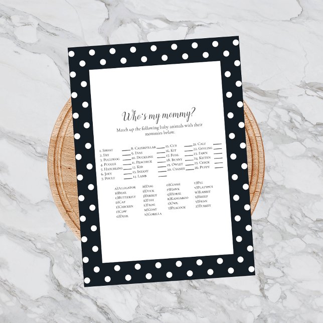Invitation Black White Baby Bow Who's My Mommy Shower Game (Créateur téléchargé)