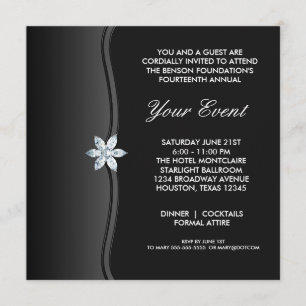 Invitation Black White Black Cravate Corporate Party Event