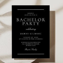 Invitation Black & White Classic Moderne Bachelor Party