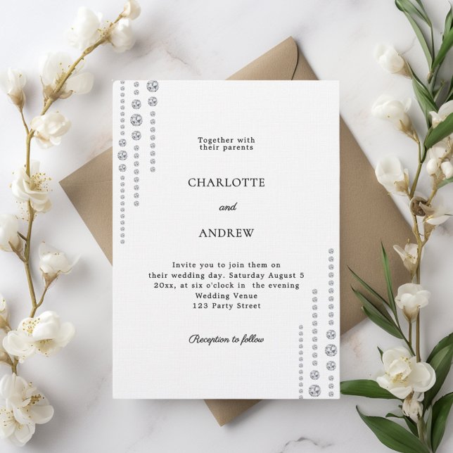 Invitation Black white diamonds luxury wedding (Créateur téléchargé)