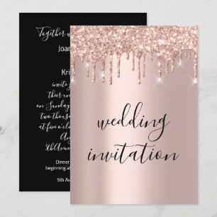 Invitation Black White Drivers Rose or Mariage brillant