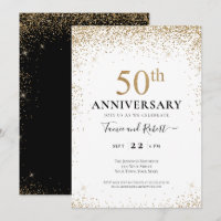 Black White Gold 50e anniversaire de Mariage