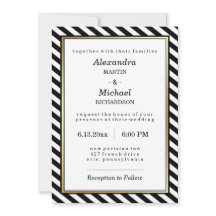 Black White Gold Moderne Grilles Mariage