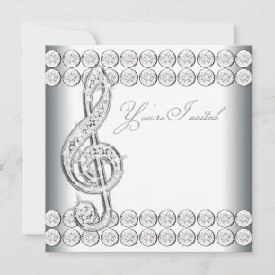 Invitation Black White Music Treble Clef Considérant