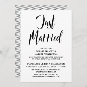 Invitation Black & White Réception Typographie Mariée