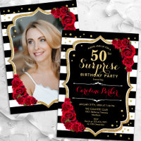 Black White Red Photo Surprise 50e anniversaire