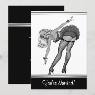 Invitation Black & White Style Pin-Up Girl 19
