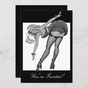 Invitation Black & White Style Pin-Up Girl 19