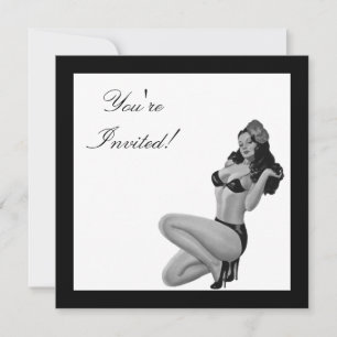 Invitation Black & White Style Pin-Up Girl 20