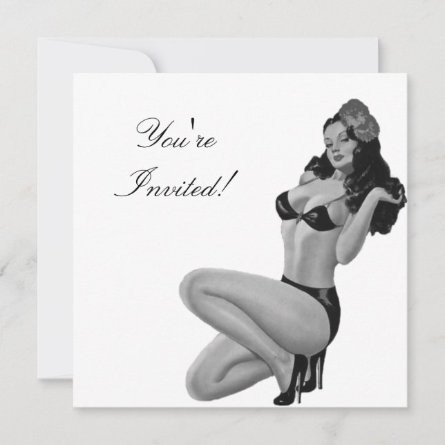 Invitation Black & White Style Pin-Up Girl 20 (Devant)