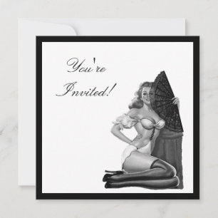 Invitation Black & White Style Pin-Up Girl 21