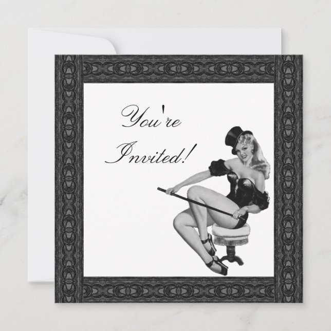 Invitation Black & White Style Pin-Up Girl 5 (Devant)