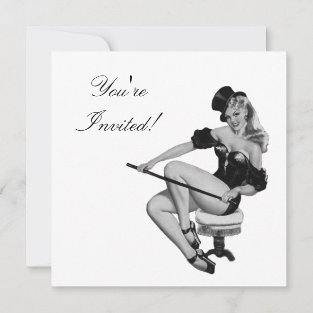 Invitation Black & White Style Pin-Up Girl 5 (Devant)