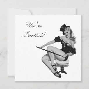 Invitation Black & White Style Pin-Up Girl 5