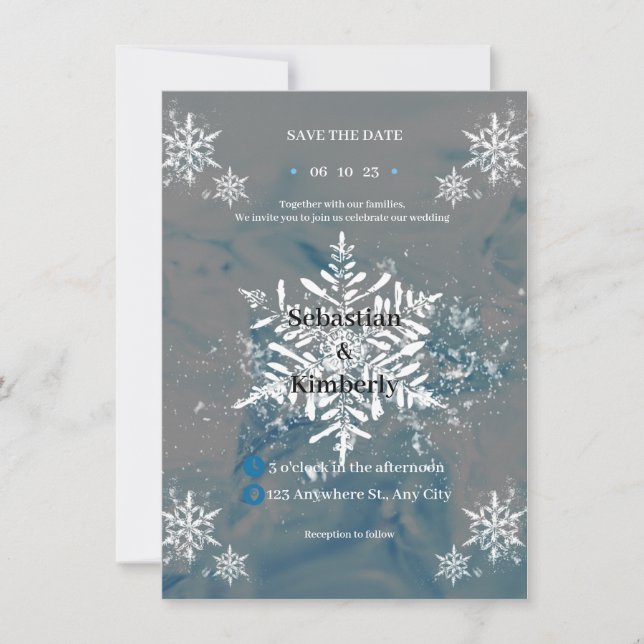 Invitation Black Winter Wedding (Devant)