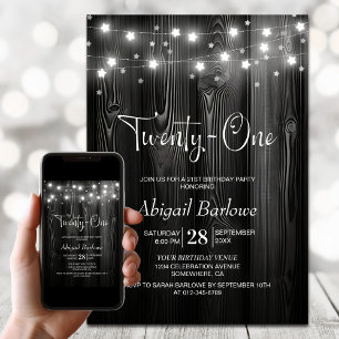 Invitation Black Wood 21e fête d'anniversaire