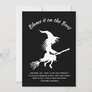 Invitation Blâmez-le sur le Boos Black & White Halloween Part