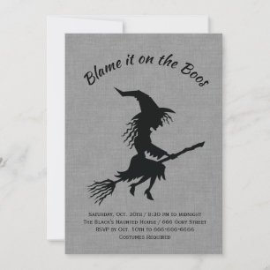 Invitation Blâmez-le sur le Boos Linen Halloween Party