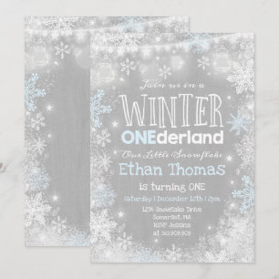 Invitation Blanc bleu d'invitation d'anniversaire