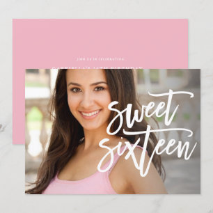 Invitation blanc d'anniversaire de photo de sweet