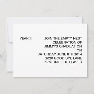 Invitation Blanc de base de 5 po x 7 po