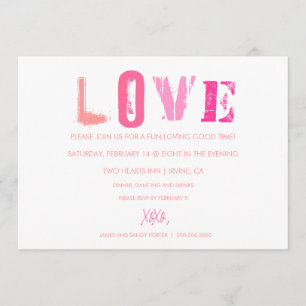 Invitation Blanc d'invitation de Valentine de 311 amours
