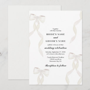 Invitation blanc formel Mariage formel