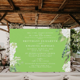 Invitation Blanc Hydrangea Lime Vert Les deux parents Mariage