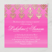 Blanc indien de rose d'or de damassé d'invitation