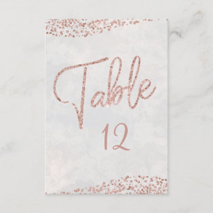 Invitation Blanc ivoire & Rose Gold Glam Mariage Numéros de t