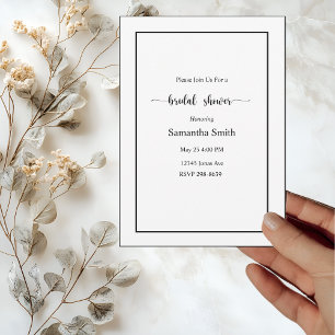 Invitation Blanc minimaliste moderne sur Fête des mariées noi