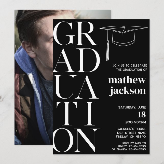 Invitation Blanc N'importe quelle couleur Arrière - plan '24  (Devant / Derrière)