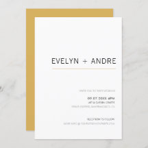 Blanc & Or Simple Moderne Minimaliste Mariage