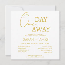 Invitation Blanc & Or Un Jour de la répétition Mariage