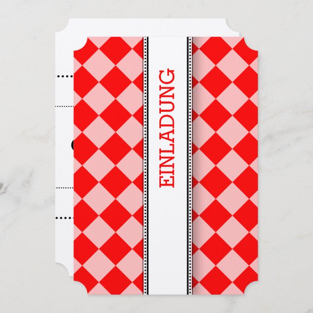 Invitation blanc rouge (Devant / Derrière)